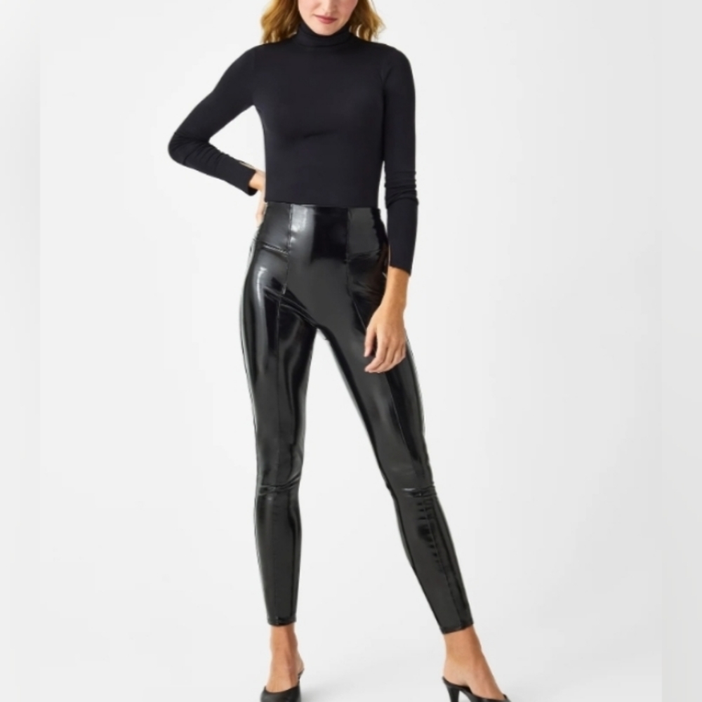 Spanx patent faux leather leggings